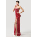 Grace Karin Mode Femmes Sexy Dress Split Beques Perles Long Red Robes de bal gratuits CL6102